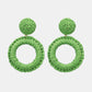 *APP EXCLUSIVE* Round Shape Raffia Grass Dangle Earrings
