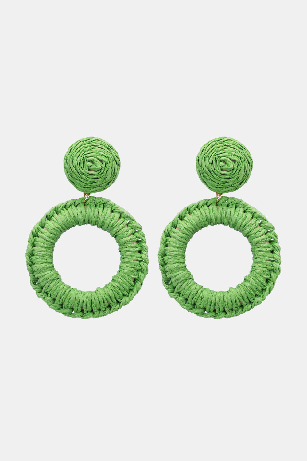 *APP EXCLUSIVE* Round Shape Raffia Grass Dangle Earrings