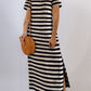 *APP EXCLUSIVE* Striped Vneck Side Slit Maxi Dress