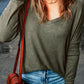 * APP EXCLUSIVE* Vneck Long Sleeve Ribbed Top