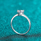 *APP EXCLUSIVE* 925 Sterling Silver Heart-Shaped Moissanite Solitaire Ring