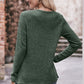 * APP EXCLUSIVE* Ribbed Round Neck Buttoned Long Sleeve Tee