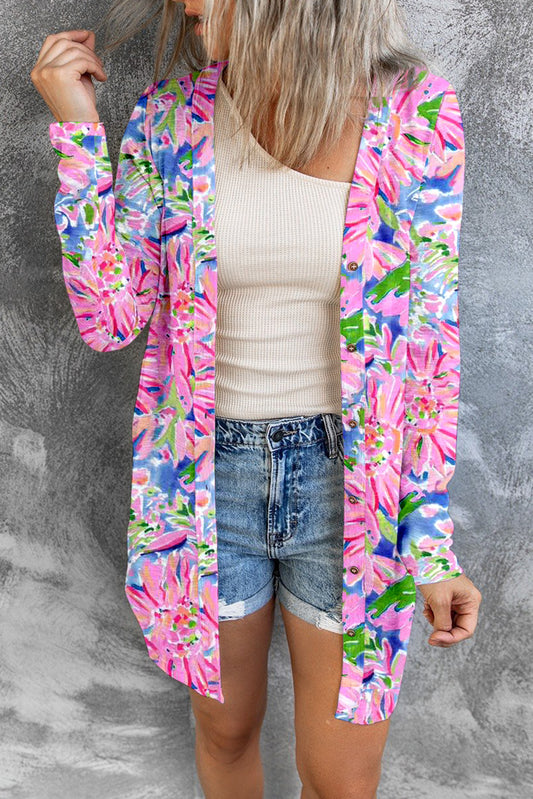 * APP EXCLUSIVE* Floral Open Front Long Sleeve Cardigan