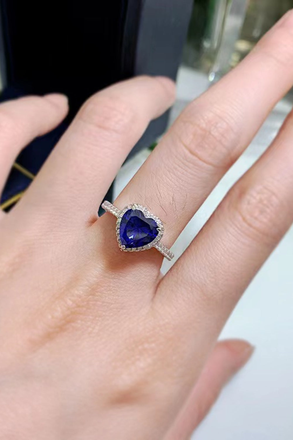 *APP EXCLUSIVE* 2 Carat Moissanite Heart-Shaped Side Stone Ring