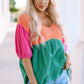 *APP EXCLUSIVE* Colorblock Vneck Babydoll Blouse