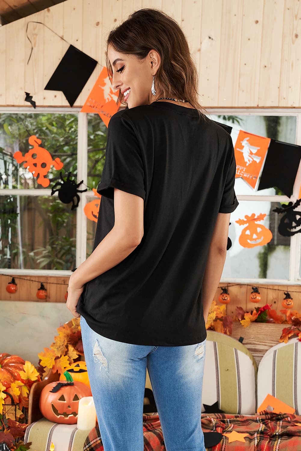 *APP EXCLUSIVE* Round Neck Cuffed Short Sleeve Tee