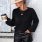 *APP EXCLUSIVE* Lace Detail Cutout Long Sleeve Pullover Sweater