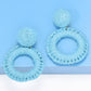 *APP EXCLUSIVE* Round Shape Raffia Grass Dangle Earrings
