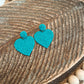 Teal Seedbead Heart Earrings