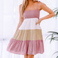 *APP EXCLUSIVE* Colorblock Tie Shoulder Tiered Dress
