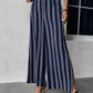 *App Exclusive* Striped Slit Wide Leg Pants