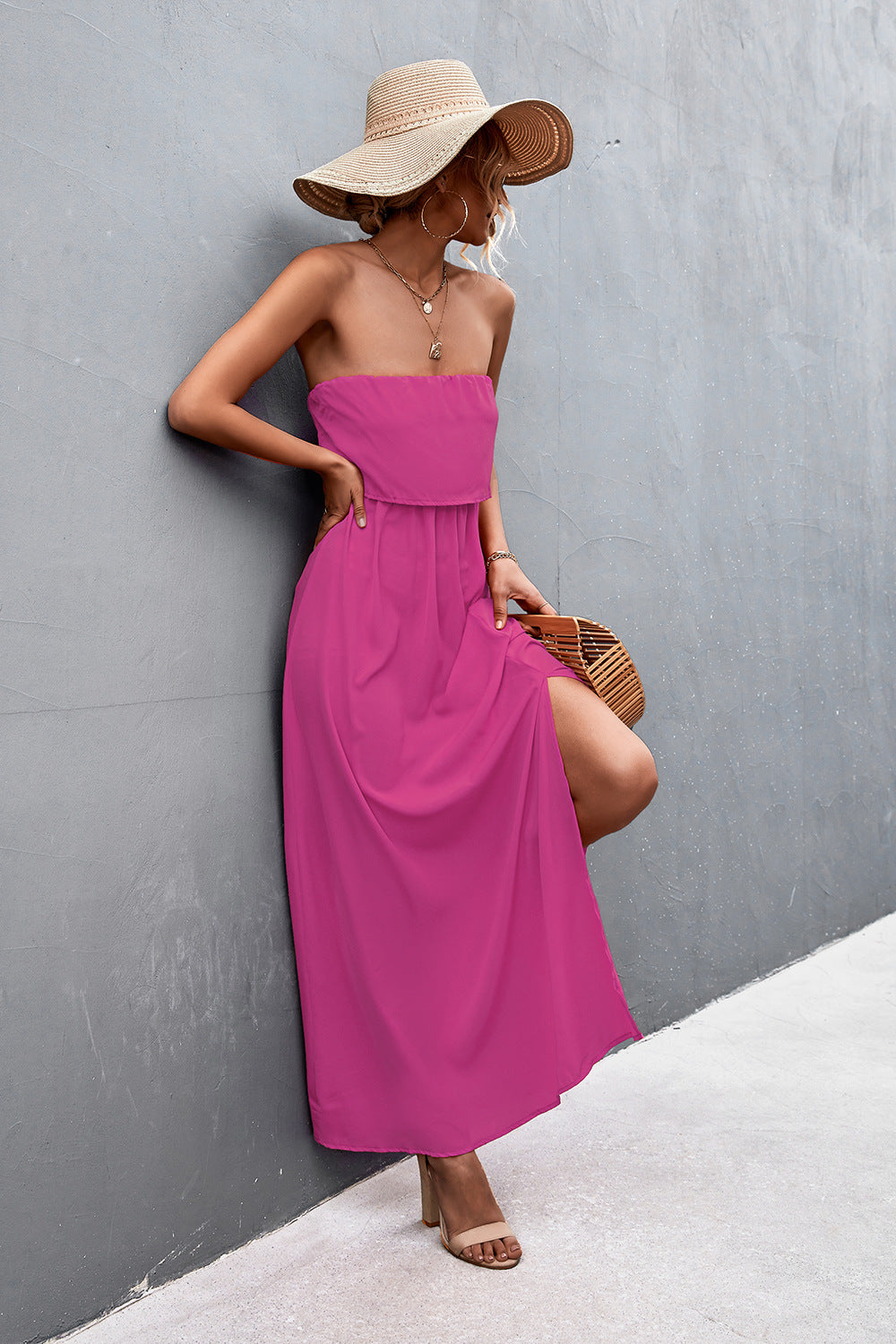 *APP EXCLUSIVE* Strapless Split Maxi Dress