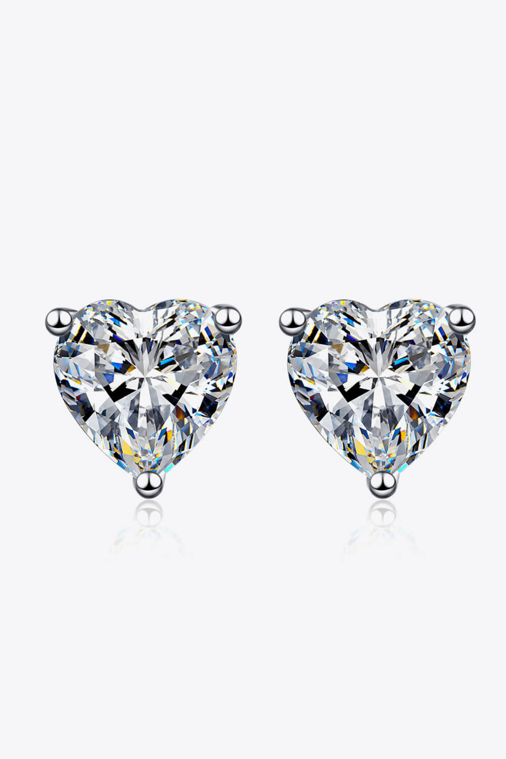 *APP EXCLUSIVE* 2 Carat Moissanite Heart-Shaped Stud Earrings