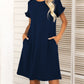 *APP EXCLUSIVE* Round Neck Flounce Sleeve Dress with Pockets