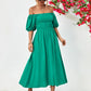 *APP EXCLUSIVE* Off-Shoulder Balloon Sleeve Midi Dress