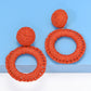 *APP EXCLUSIVE* Round Shape Raffia Grass Dangle Earrings
