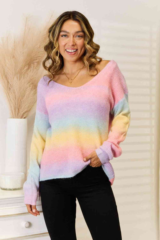 Gradient Vneck Sweater