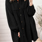 *APP EXCLUSIVE* Buttoned Collared Neck Dropped Shoulder Shirt Dress