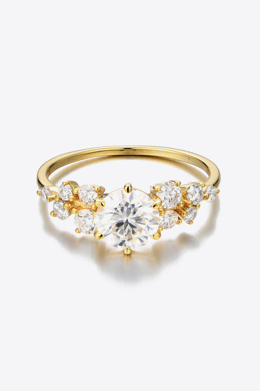 *APP EXCLUSIVE* 1.4 Carat Moissanite 925 Sterling Silver 14K Gold plated Ring