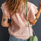 *APP EXCLUSIVE* Textured Flutter Sleeve Keyhole Blouse
