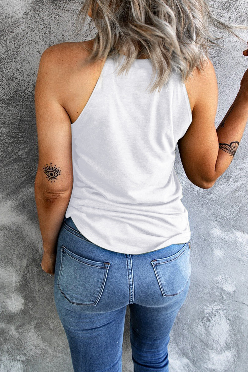 *App Exclusive* Curved Hem Grecian Tank Top