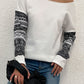 * APP EXCLUSIVE* Boat Neck Long Printed Sleeve Blouse
