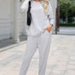 Top and Drawstring Pants Lounge Set