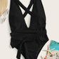 *APP EXCLUSIVE* Halter Neck Deep V One-Piece Swimsuit