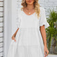 *APP EXCLUSIVE* Vneck Flounce Sleeve Tiered Dress