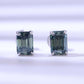 2 Carat Moissanite Stud Earrings in Green