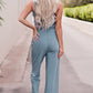 *APP EXCLUSIVE* Notched Neck Tank Top and Tie Waist Wide Leg Long Pants Lounge Set