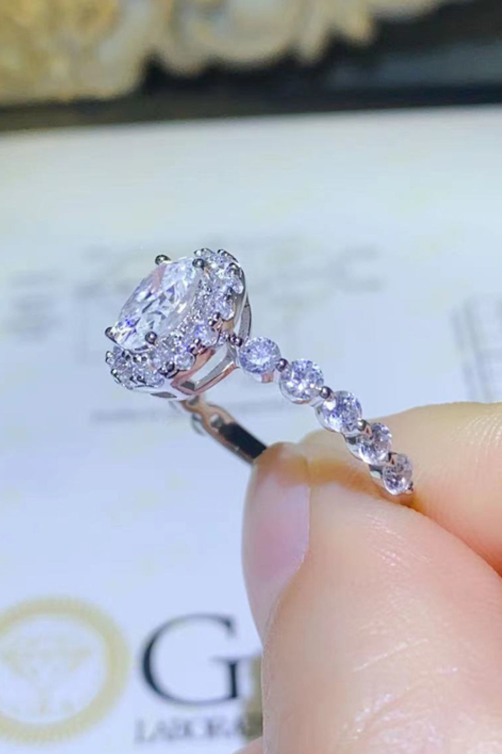 *APP EXCLUSIVE* 2 Carat Moissanite 925 Sterling Silver Halo Ring