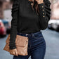 *APP EXCLUSIVE* Decorative Button Puff Sleeve T-Shirt