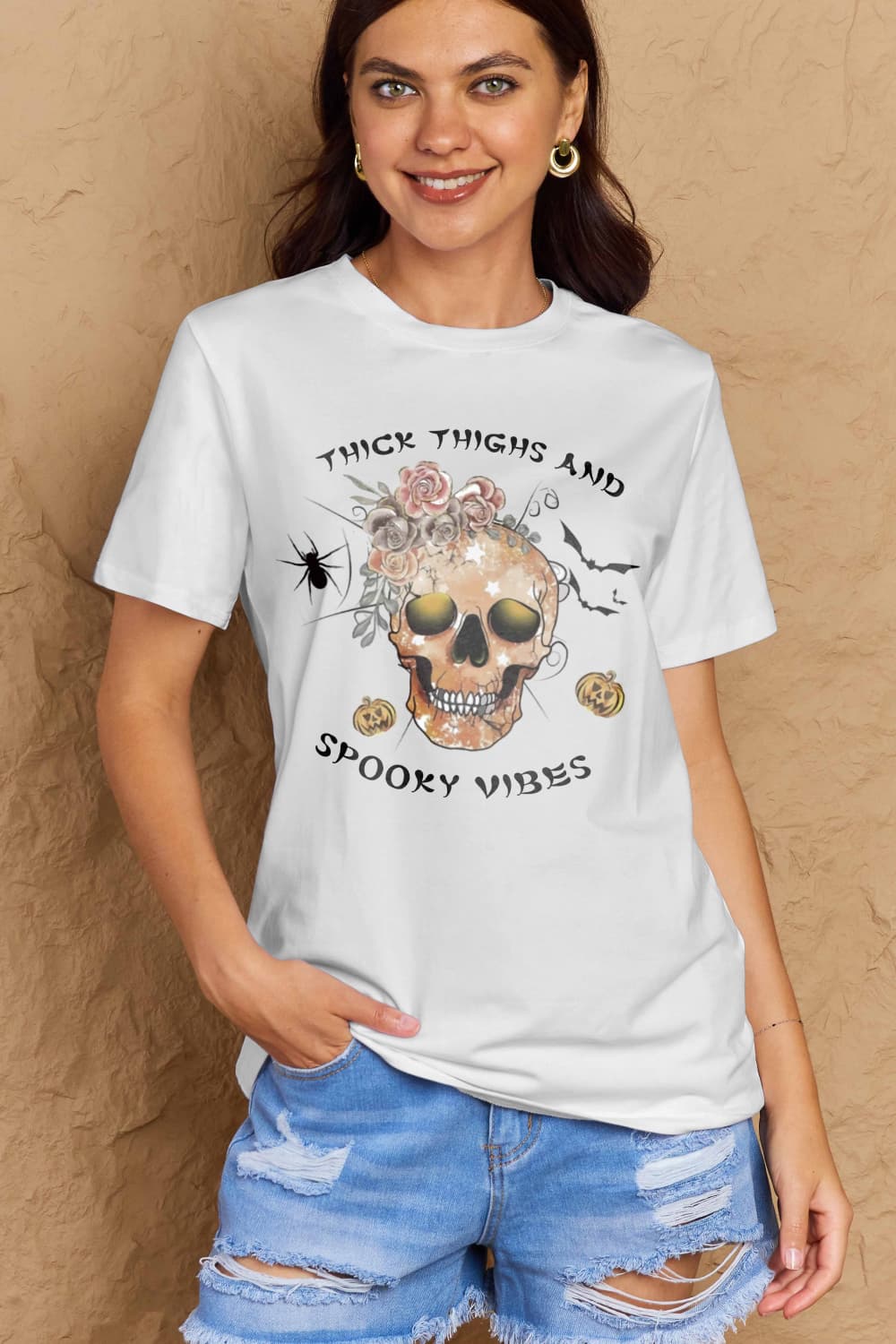 *APP EXCLUSIVE* THICK THIGHS AND SPOOKY VIBES Graphic Cotton T-Shirt