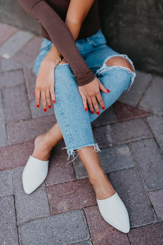 Miami Sole - White Mules Rollasole