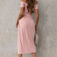 *APP EXCLUSIVE* Cold Shoulder Short Sleeve Split Dress