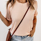 *APP EXCLUSIVE* Round Neck Cuffed Short Sleeve Tee