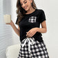 *APP EXCLUSIVE* Plaid Heart Top and Shorts Lounge Set
