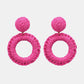 *APP EXCLUSIVE* Round Shape Raffia Grass Dangle Earrings