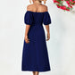 *APP EXCLUSIVE* Off-Shoulder Balloon Sleeve Midi Dress