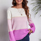 *APP EXCLUSIVE* Colorblock Horizontal Ribbing Sweater