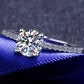 *APP EXCLUSIVE* 1 Carat Moissanite Rhodium-Plated Side Stone Ring
