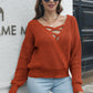 *APP EXCLUSIVE* Crisscross Surplice Neck Long Sleeve Sweater