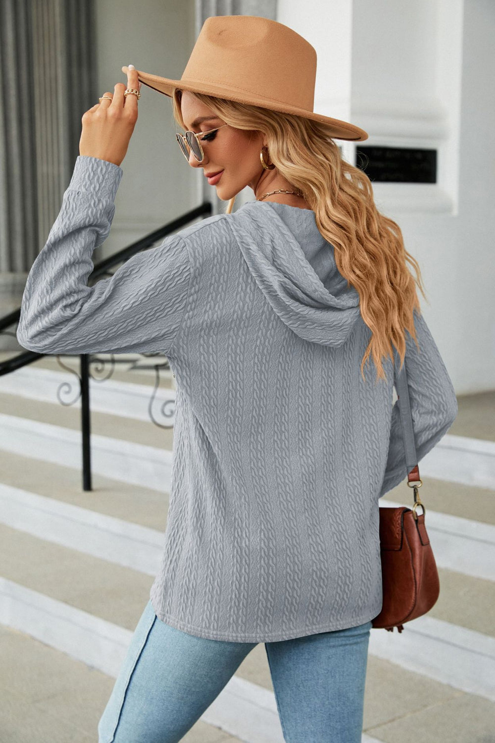 *APP EXCLUSIVE* Cableknit Long Sleeve Hoodie