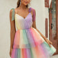 *APP EXCLUSIVE* Rainbow Tie-Shoulder Layered Dress
