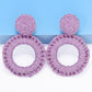 *APP EXCLUSIVE* Round Shape Raffia Grass Dangle Earrings