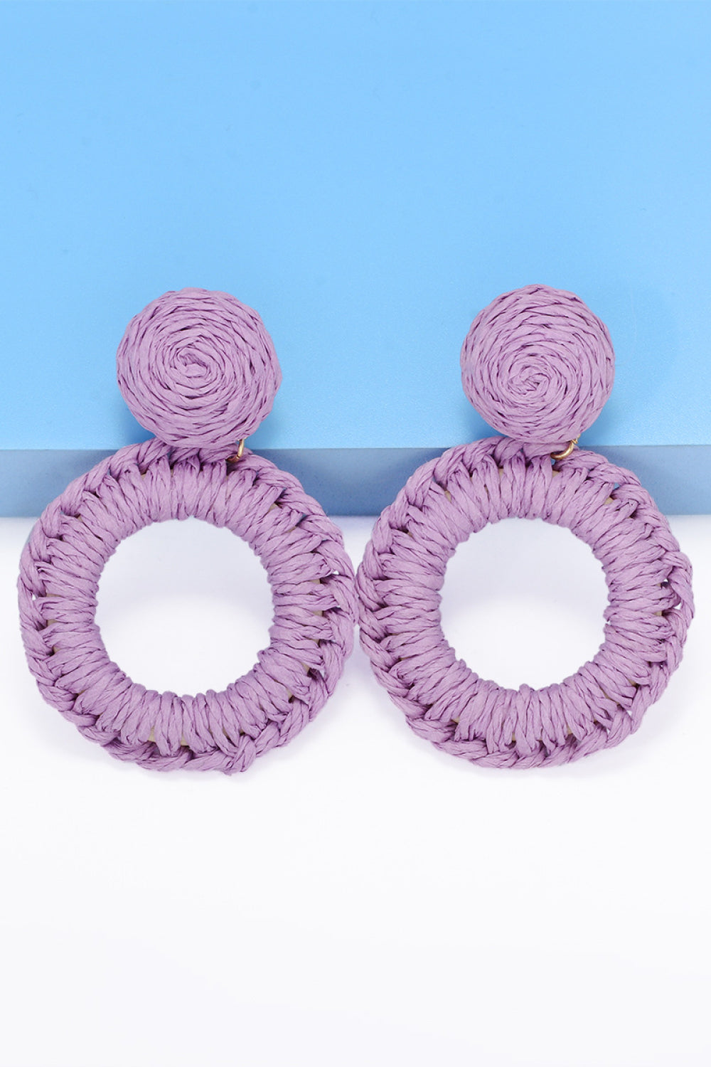 *APP EXCLUSIVE* Round Shape Raffia Grass Dangle Earrings