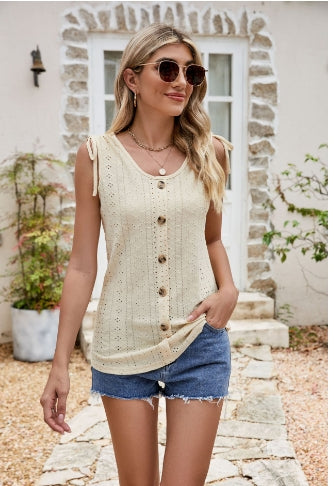 *APP EXCLUSIVE* Button Eyelet Tied Tank