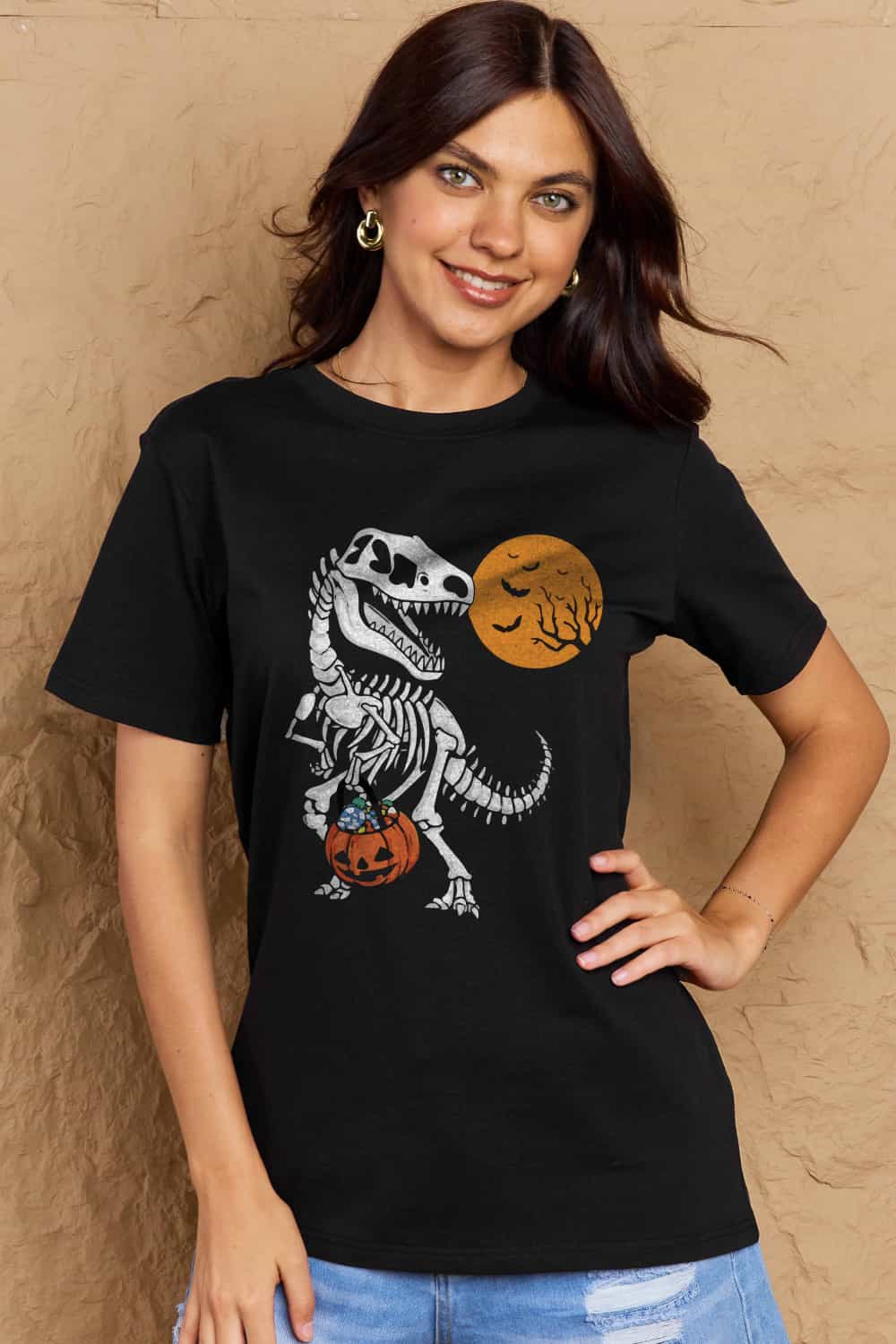 *APP EXCLUSIVE* Dinosaur Skeleton Graphic Cotton Tee