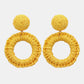 *APP EXCLUSIVE* Round Shape Raffia Grass Dangle Earrings